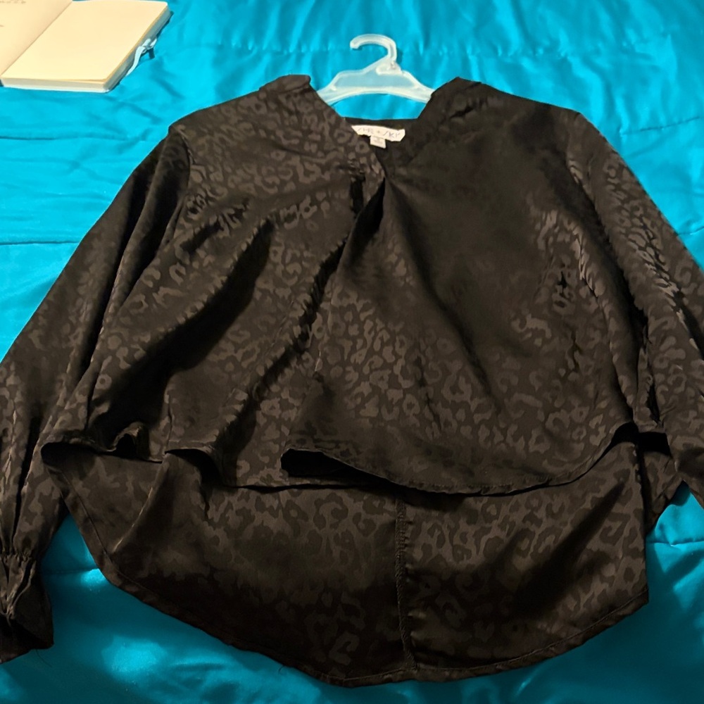 Elegant Black Leopard Print Women's Top